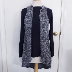 Marled Gray Hooded Cardi